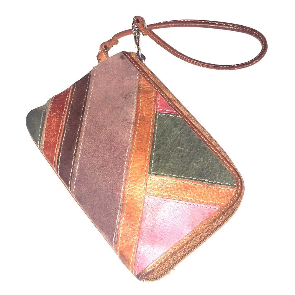 Fossil Boho Colorful Patchwork Leather Wristlet - image 1